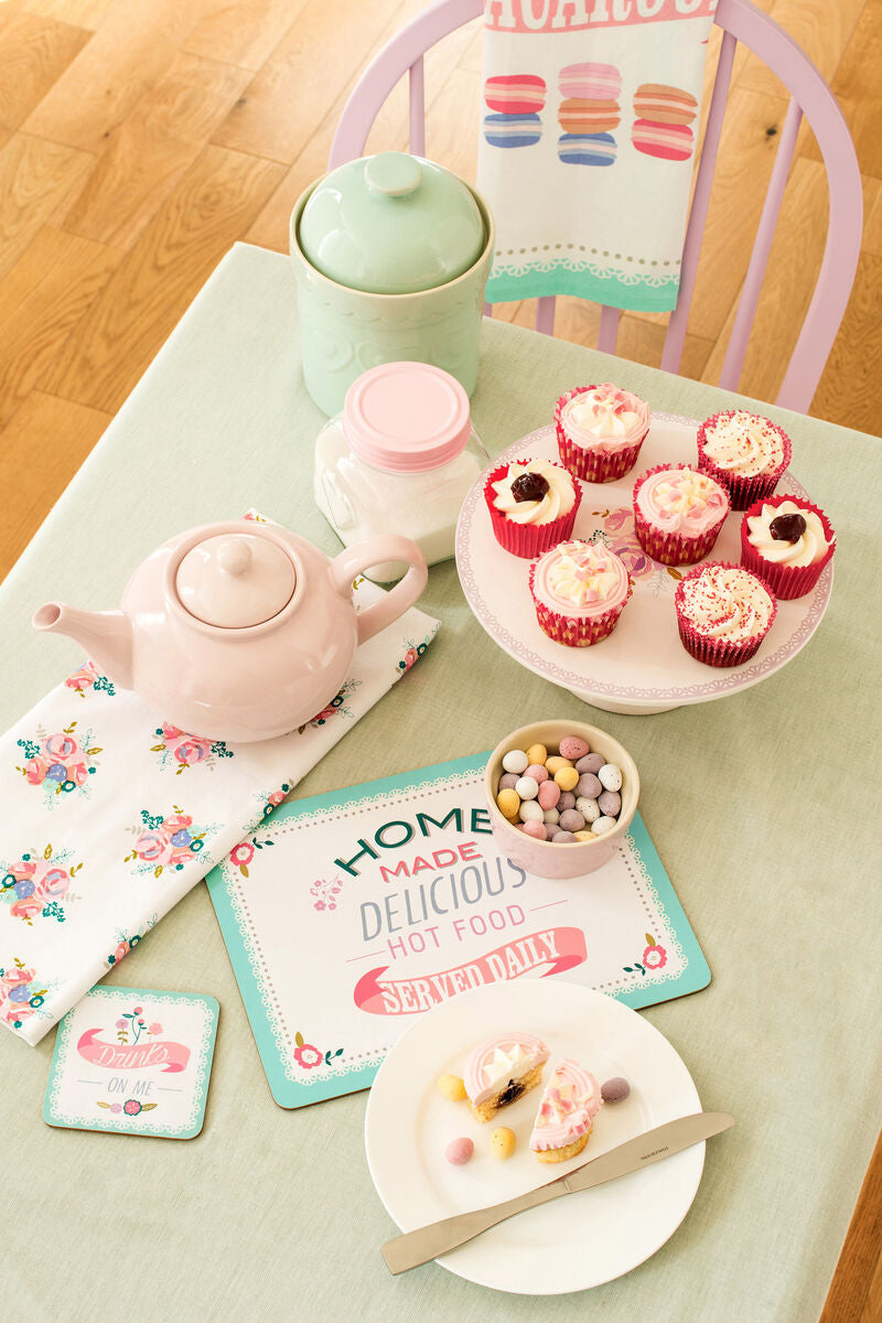White Ceramic Cake Stand with Floral Pattern