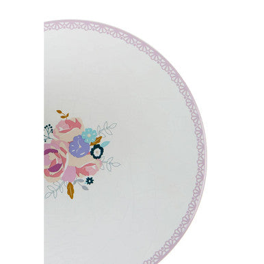 White Ceramic Cake Stand with Floral Pattern