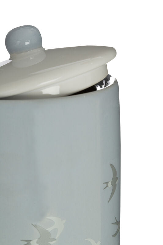 Light Blue Bird Design Canister