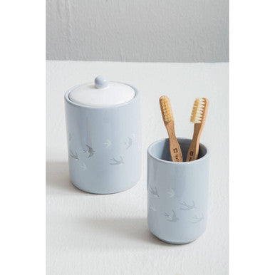 Light Blue Bird Design Canister