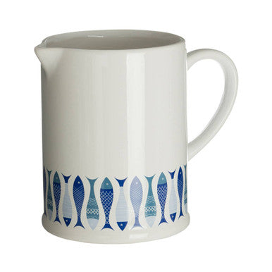 Blue and Cream Fish Design Jug