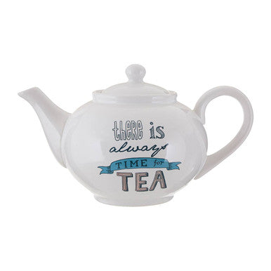 Cream Teapot with Printed Quote