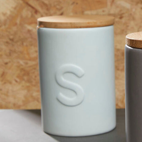 Pale Blue Sugar Canister