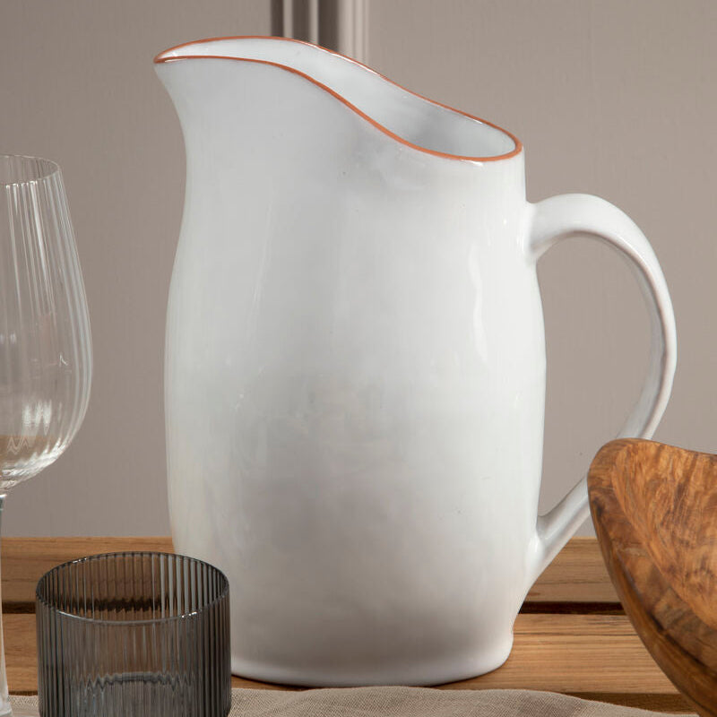 Terracotta White Glazed Pitcher