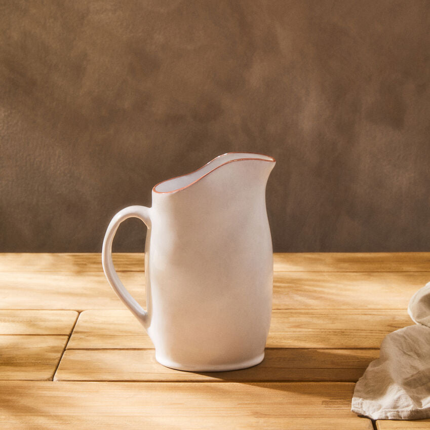 Terracotta White Glazed Pitcher