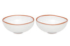 Terracotta Set of 2 White Glazed Mini Bowls