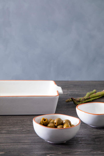 Terracotta White Glazed Oven to Table Dish