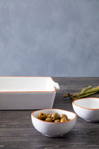 Terracotta White Glazed Oven to Table Dish