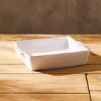 Terracotta White Glazed Oven to Table Dish