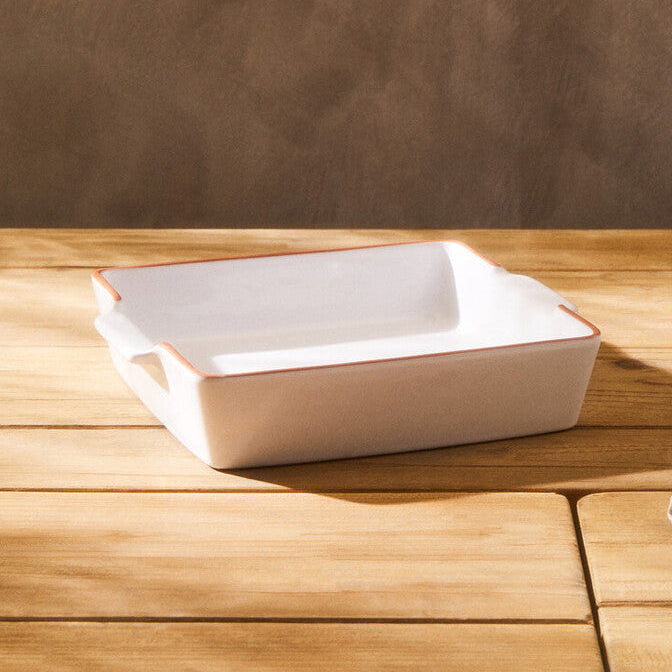 Terracotta White Glazed Oven to Table Dish