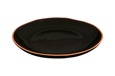 Black Glazed Terracotta Dinner Plate