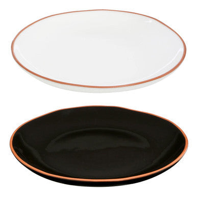 Black Glazed Terracotta Dinner Plate
