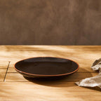Black Glazed Terracotta Dinner Plate