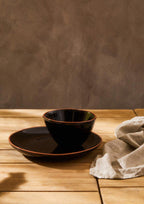 Black Glazed Terracotta Dinner Plate