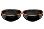Black Glazed Terracotta Set of 2 Small Bowls