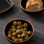 Black Glazed Terracotta Set of 2 Small Bowls