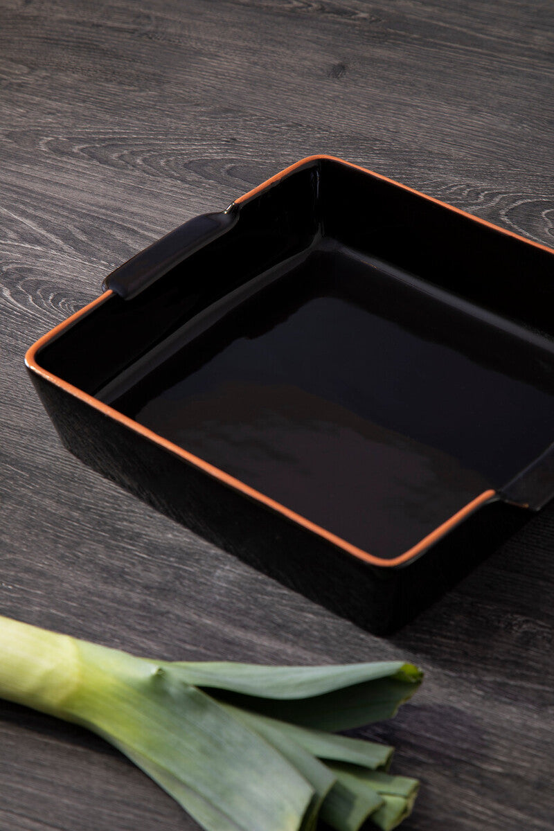 Terracotta Black Glazed Oven to Table Dish