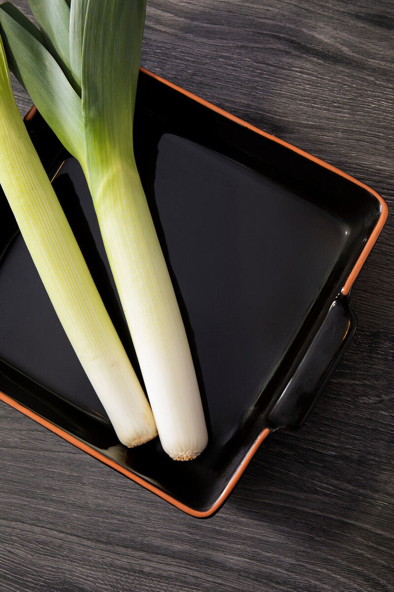 Terracotta Black Glazed Oven to Table Dish