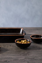 Terracotta Black Glazed Oven to Table Dish