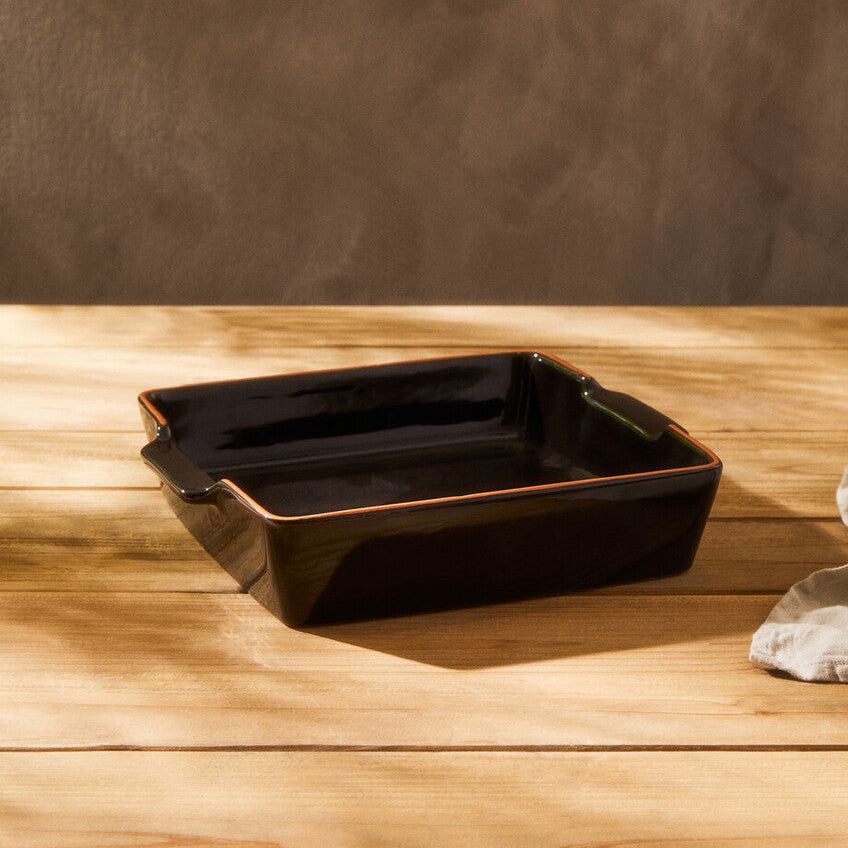 Terracotta Black Glazed Oven to Table Dish