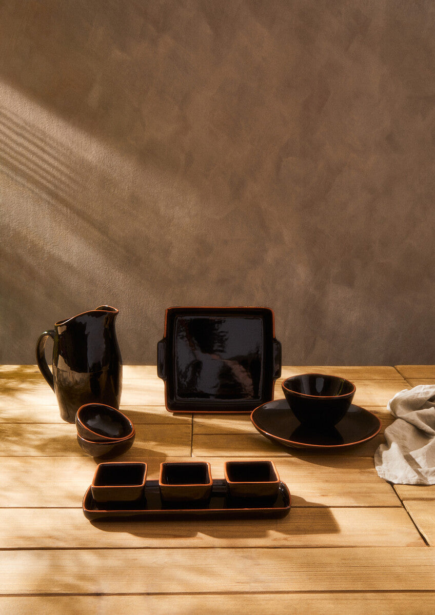 Terracotta Black Glazed Oven to Table Dish