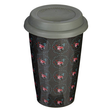 Ditsy Floral Ceramic Reusable Mug with Silicone Lid