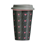Ditsy Floral Ceramic Reusable Mug with Silicone Lid