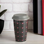 Ditsy Floral Ceramic Reusable Mug with Silicone Lid