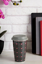 Ditsy Floral Ceramic Reusable Mug with Silicone Lid