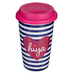 Hiya Ceramic Reusable Mug with Silicone Lid
