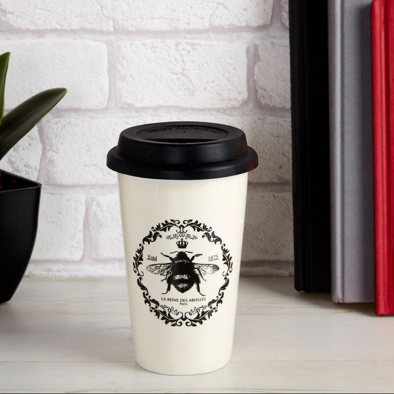 Ceramic Reusable Mug with Silicone Lid