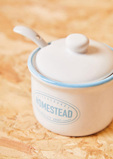 Sugar Pot with Lid and Spoon