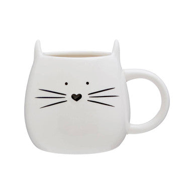 Cat Mug and Coaster | Ivory