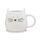 Cat Mug and Coaster | Ivory