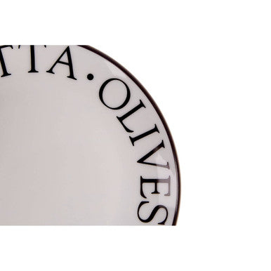 Black Rim Lettering Antipasti Plates Set of Four