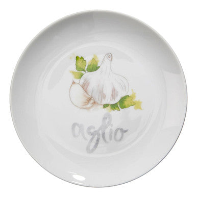 Vegetable Motif Antipasti Plates Set of Four