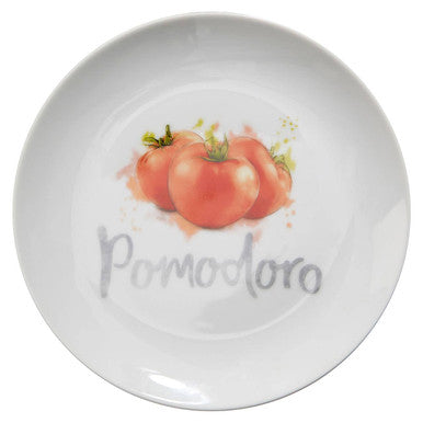 Vegetable Motif Antipasti Plates Set of Four