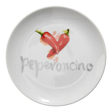 Vegetable Motif Antipasti Plates Set of Four
