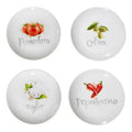 Vegetable Motif Antipasti Plates Set of Four