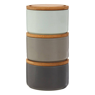 Set Of Three Stacking Canisters