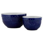 Set of Two Blue and White Mixing Bowls