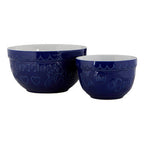 Set of Two Blue and White Mixing Bowls
