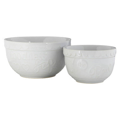 White Set of Two Mixing Bowls