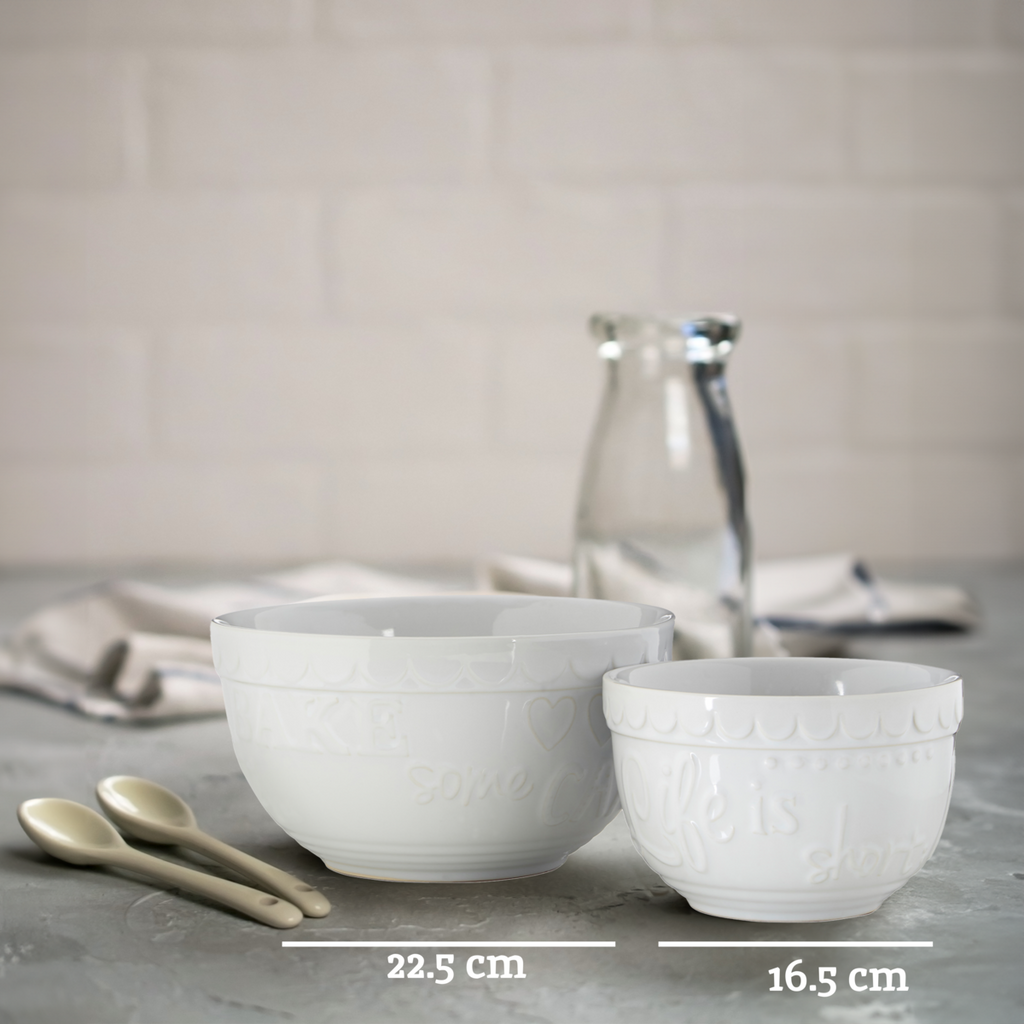 White Set of Two Mixing Bowls