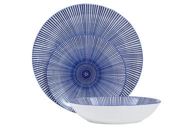 12 Piece Blue and White Dinner Set