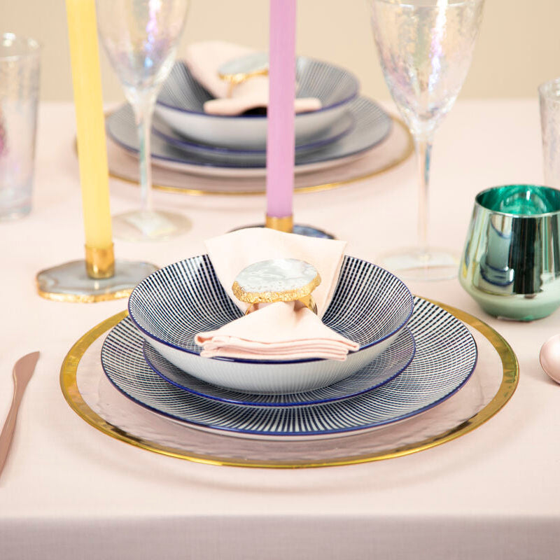 12 Piece Blue and White Dinner Set