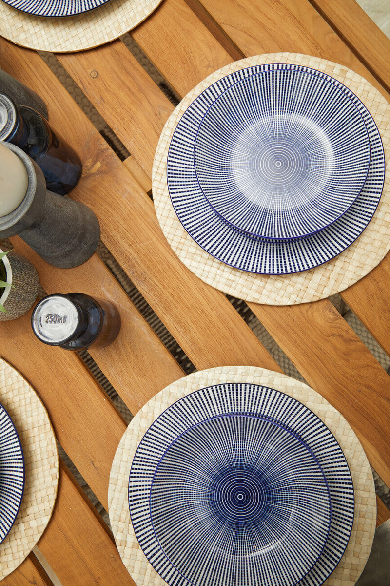 12 Piece Blue and White Dinner Set