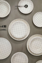Grey and White 12 Piece Dinner Set