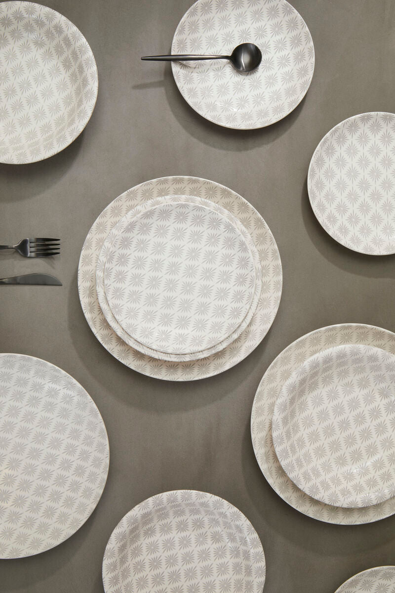 Grey and White 12 Piece Dinner Set