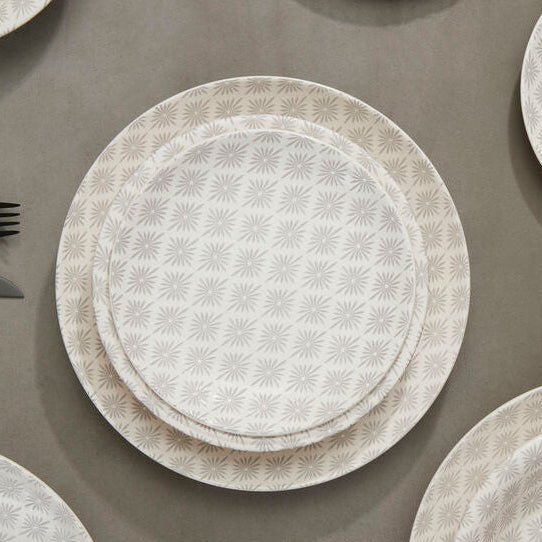 Grey and White 12 Piece Dinner Set